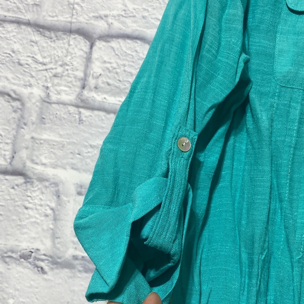 Ruby Rd. Teal Button-Down Shirt - image 4
